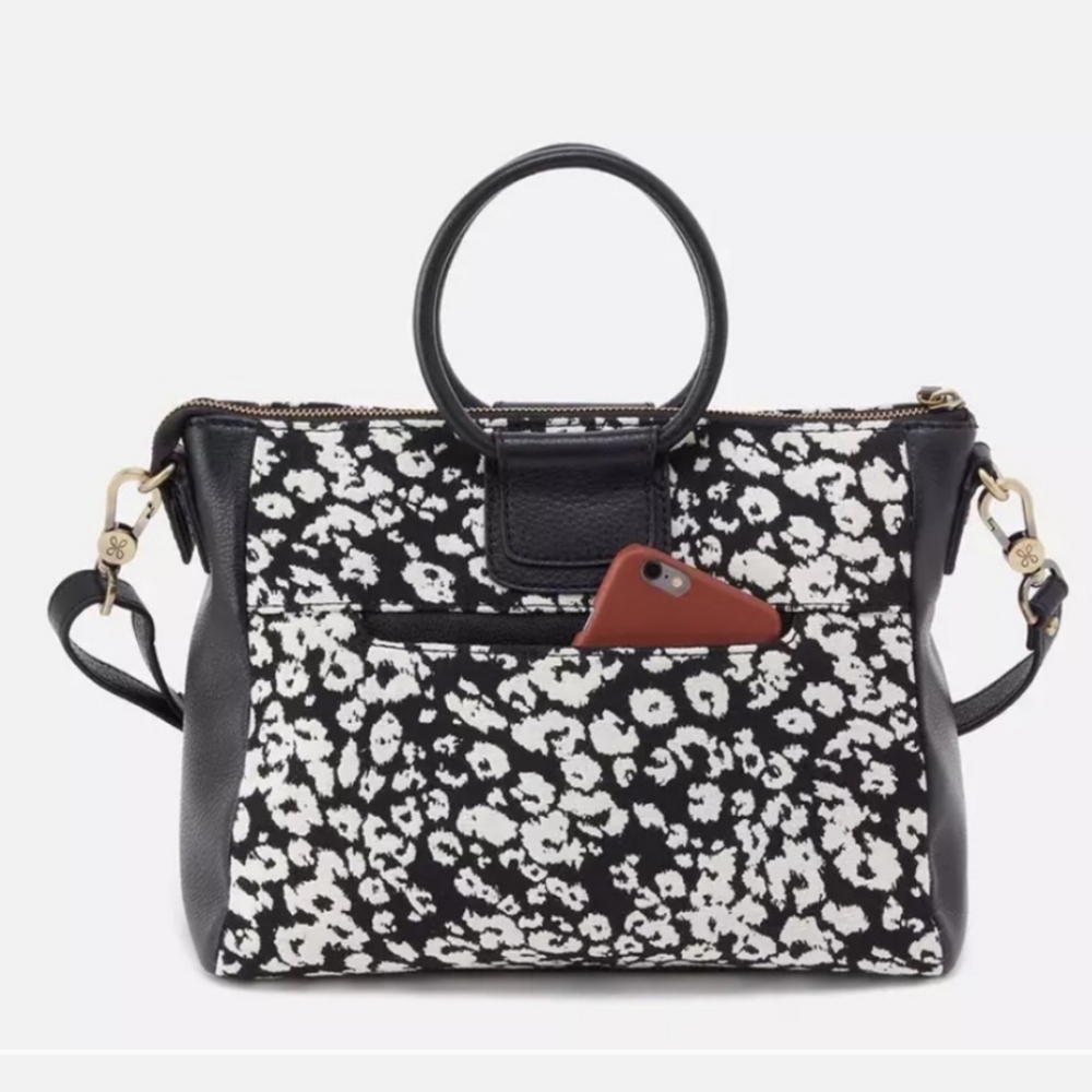Hobo Sheila Medium Satchel IN Mixed Media  With  Leather Trim